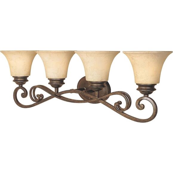 Designers Fountain 81804-FSN Mendocino 4 Bathroom Vanity Light Fixture - Picture 2 of 10